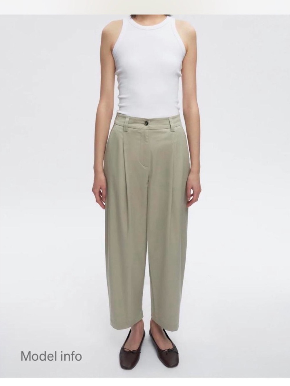 Relaxed High-Waist Wide-Leg Pants in Sage Green